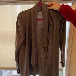 Helmet Lang Wool Sonar Cardigan with leather belt